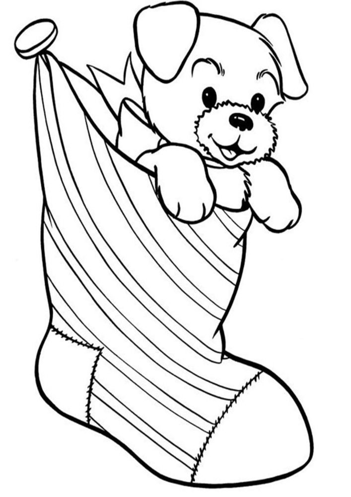 Christmas stocking coloring pages for kids