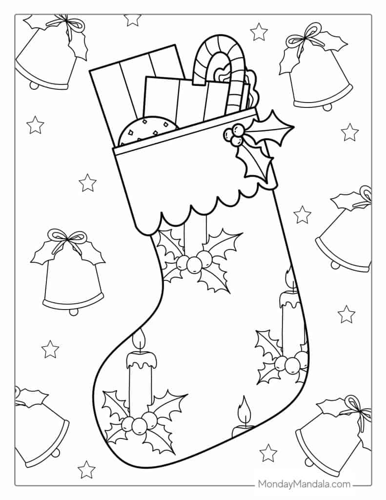 Christmas stockings coloring pages free printables