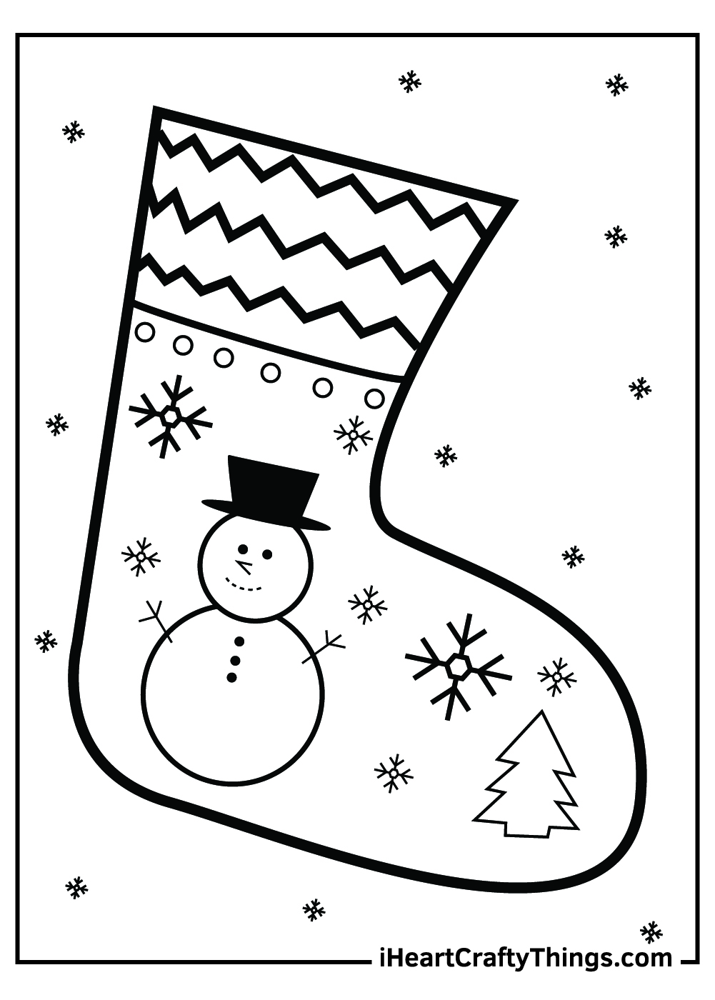 Christmas stocking coloring pages free printables