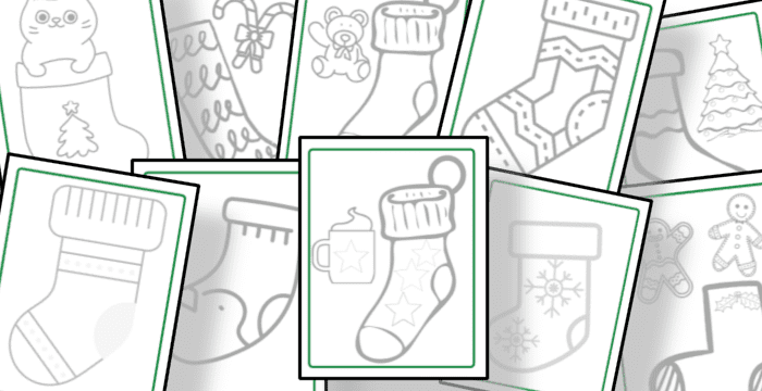 Free printable christmas stocking coloring pages