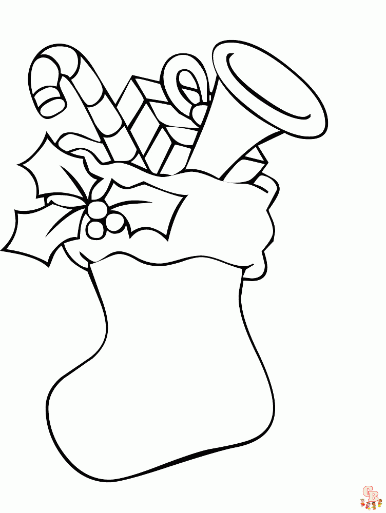 Christmas Stockings Coloring Page For Kids