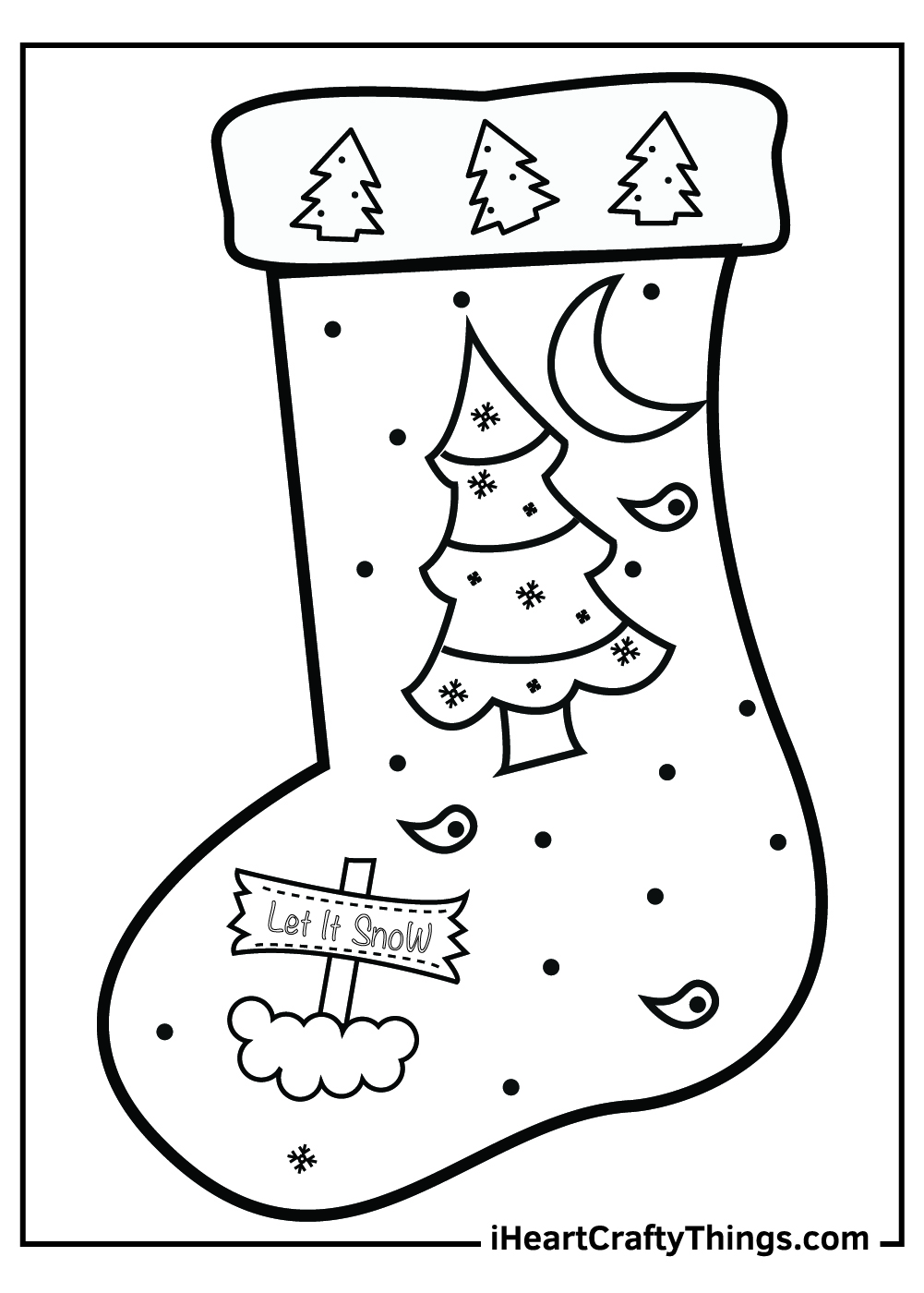 Christmas stocking coloring pages free printables