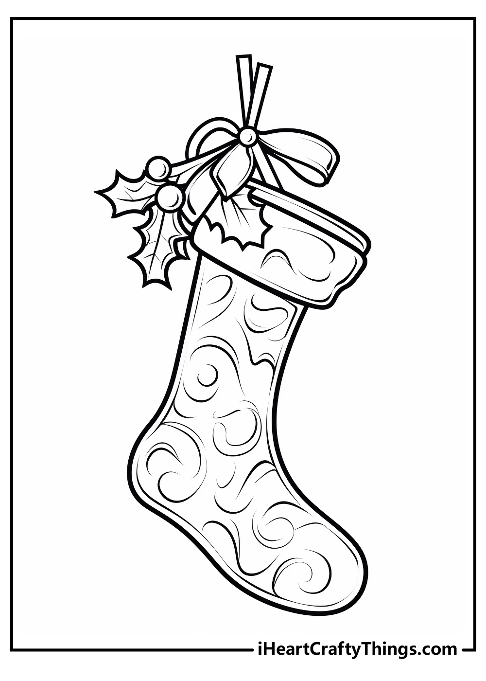 Christmas stocking coloring pages free printables