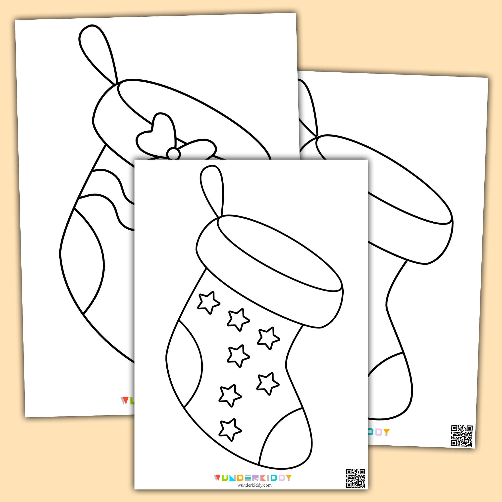 Printable christmas stocking template for preschool craft