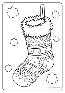 Free printable christmas stocking coloring pages for kids