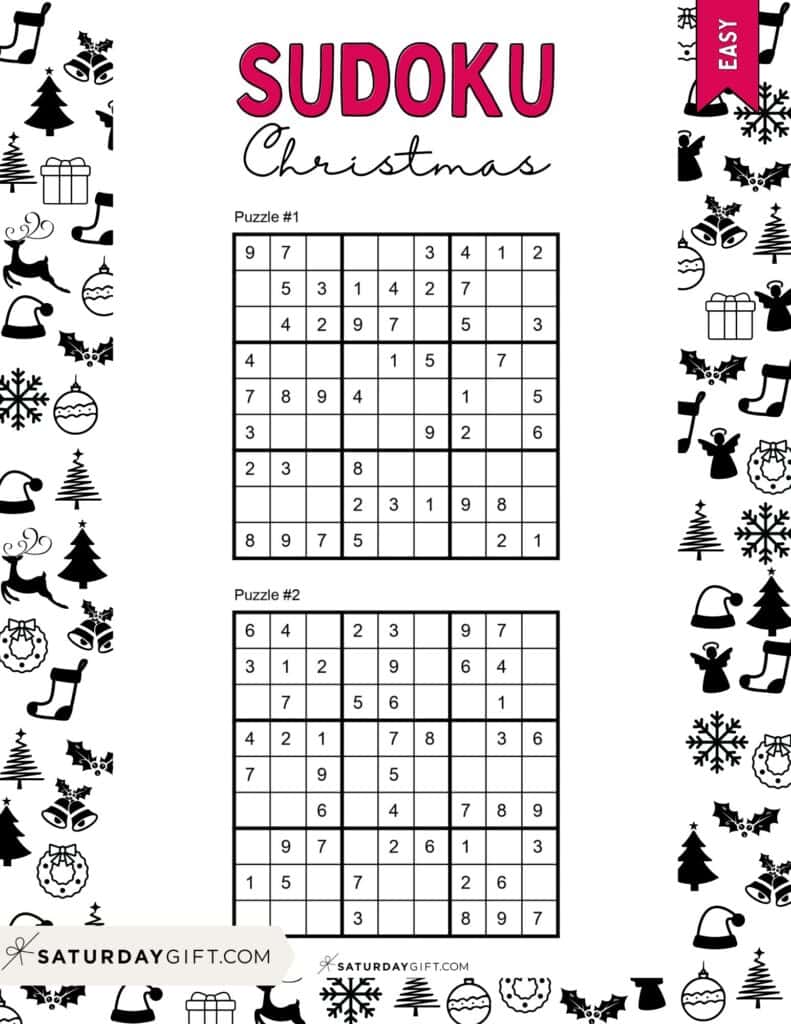 Christmas sudoku puzzles