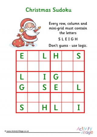 Christmas sudoku easy