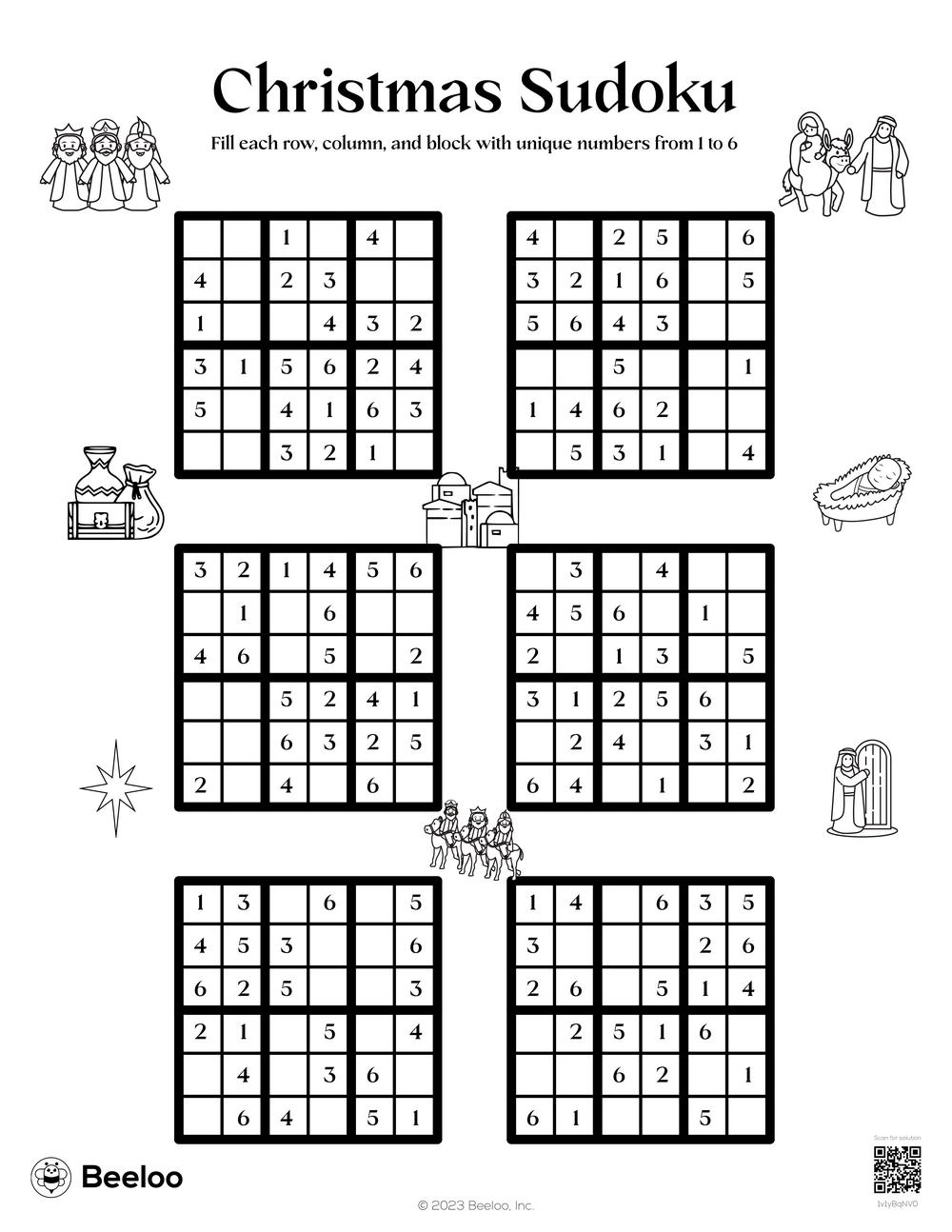 Christmas sudoku â printable crafts and activities for kids