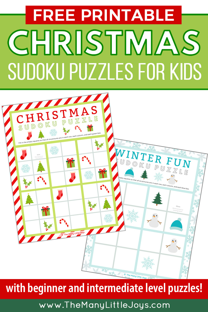 Christmas sudoku for kids free printable