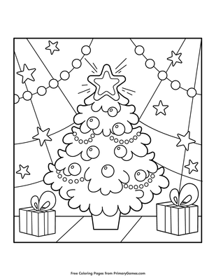 Christmas tree and presents coloring page â free printable pdf from