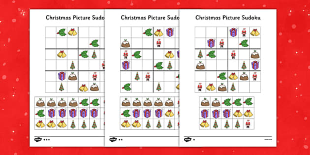 Christmas picture x sudoku christmas puzzles