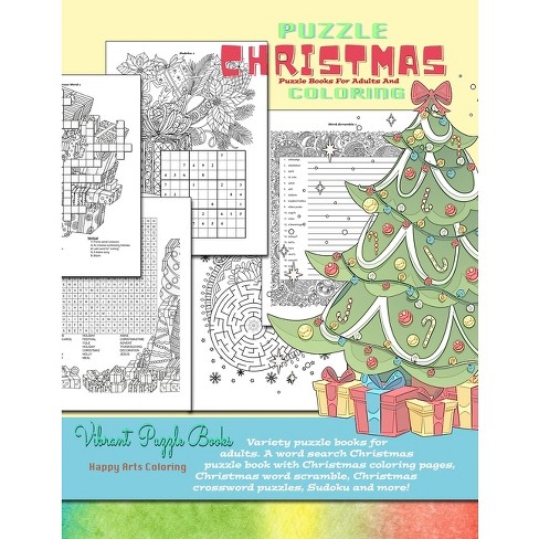 Christmas puzzle books for adults and coloring variety puzzle books for adults a word search christmas puzzle book with christmas coloring pages