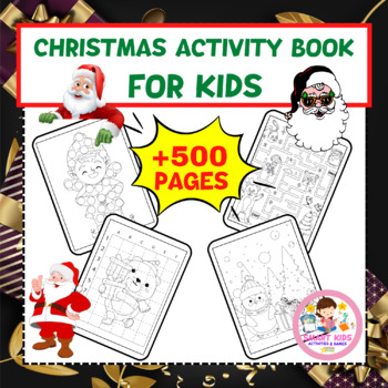 Christmas activity book for kids coloring maze word search sudoku and more made by teachers