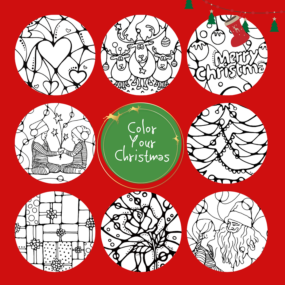 Christmas neuroart coloring pages yulika arts