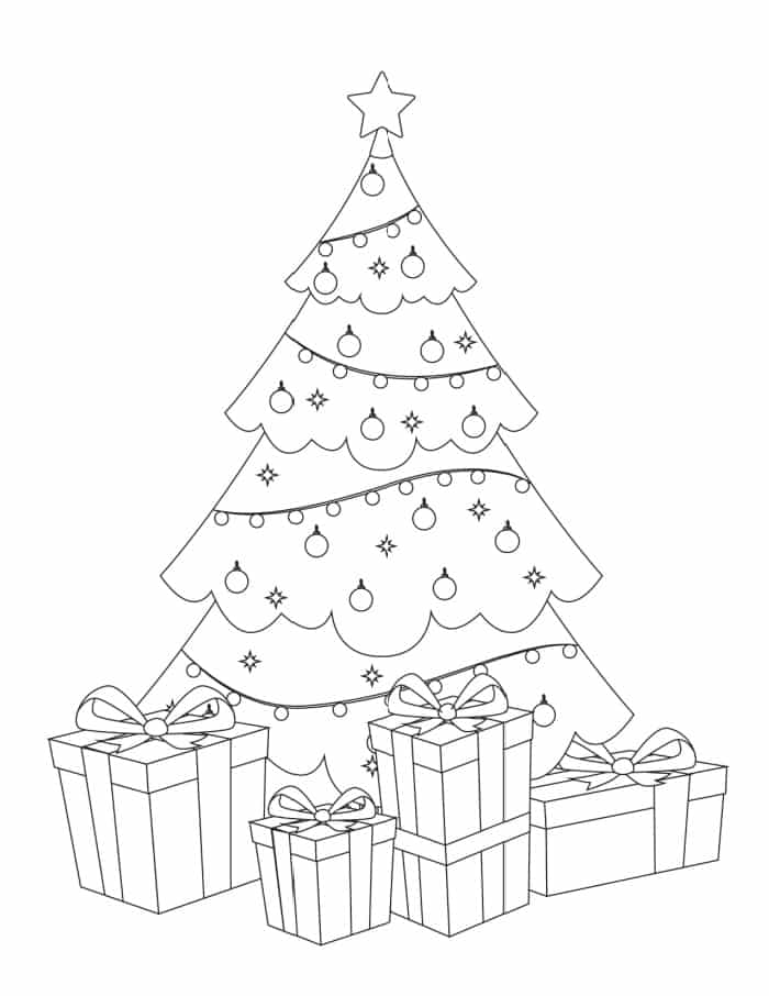 Free printable christmas tree coloring pages