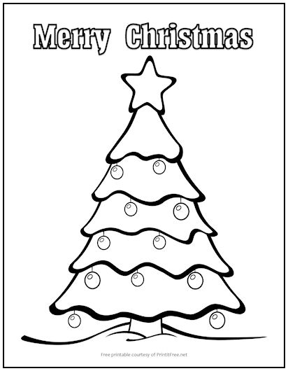 Christmas tree coloring page print it free