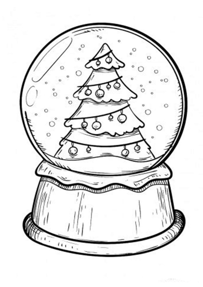 Free easy to print christmas tree coloring pages