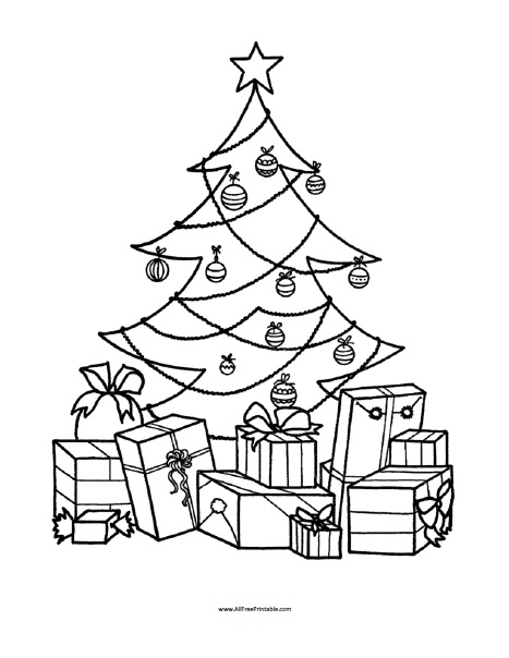 Christmas tree coloring page â free printable