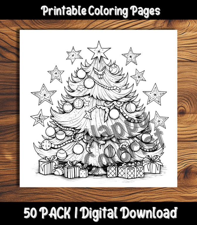 Christmas tree coloring pages the happy colorist