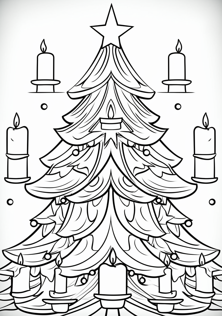 Christmas tree coloring free printable art activities coloring