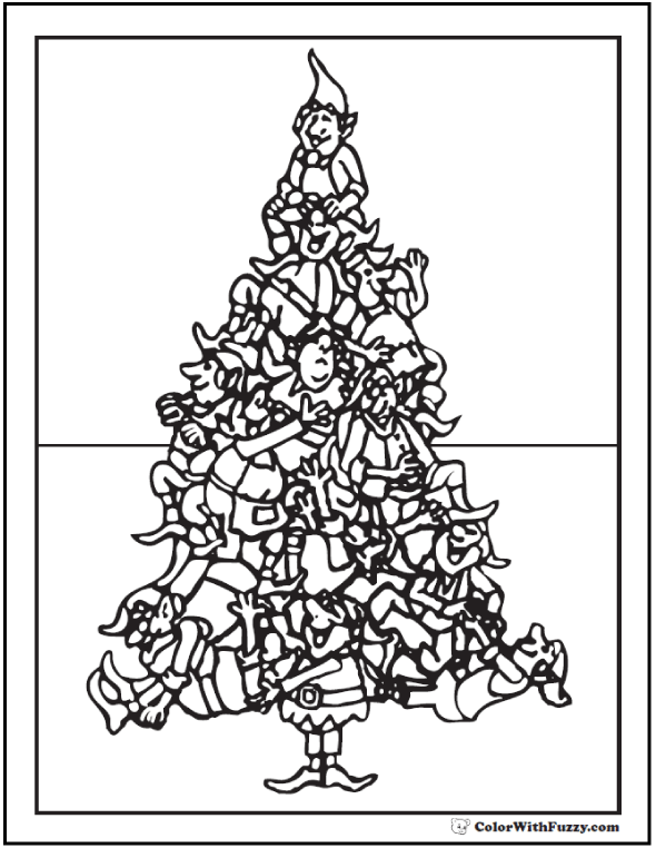 Printable christmas tree coloring page