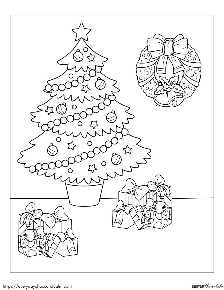 Free christmas tree coloring pages for kids