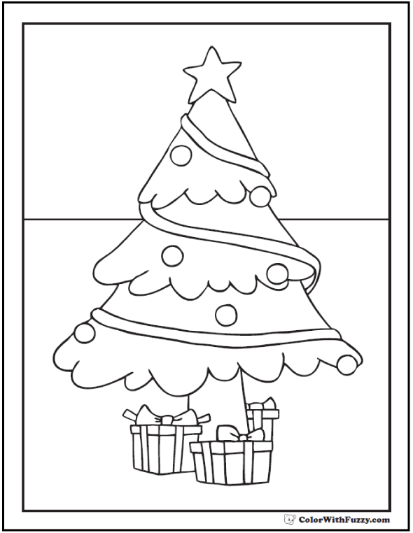 Printable christmas tree coloring pages