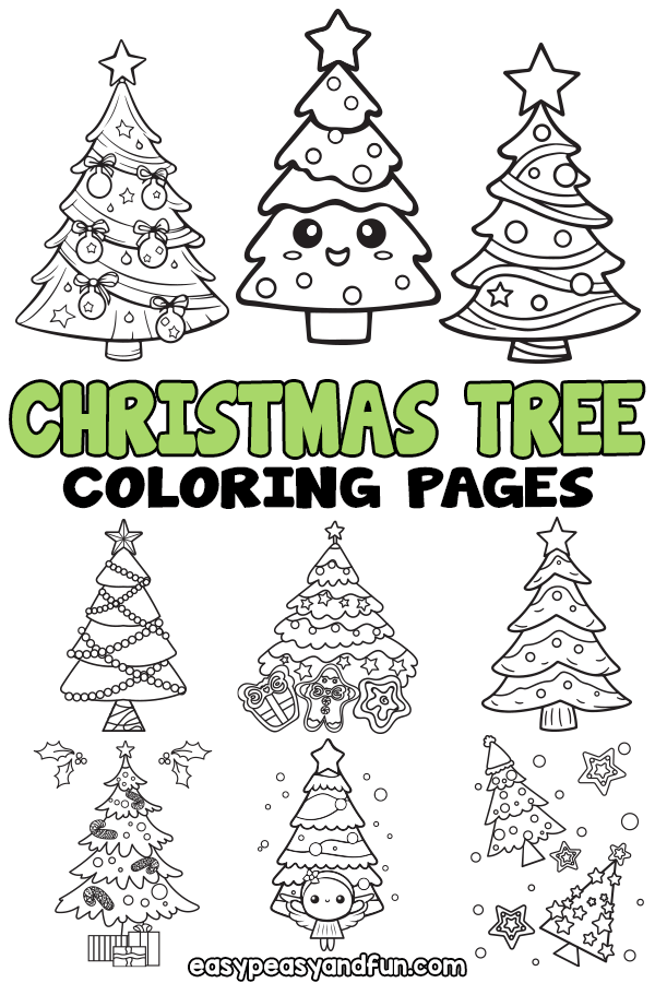 Printable christmas tree coloring pages