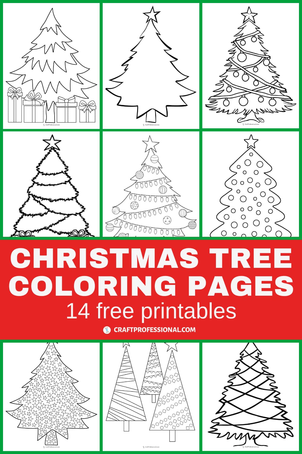 Printable christmas tree coloring pages