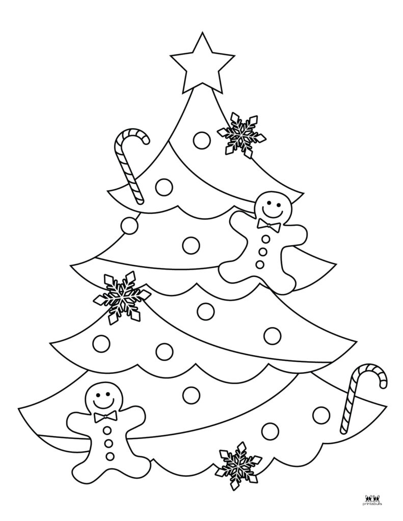 Christmas tree coloring pages templates