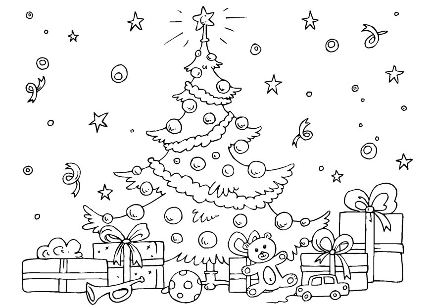 Free printable christmas tree coloring pages for kids