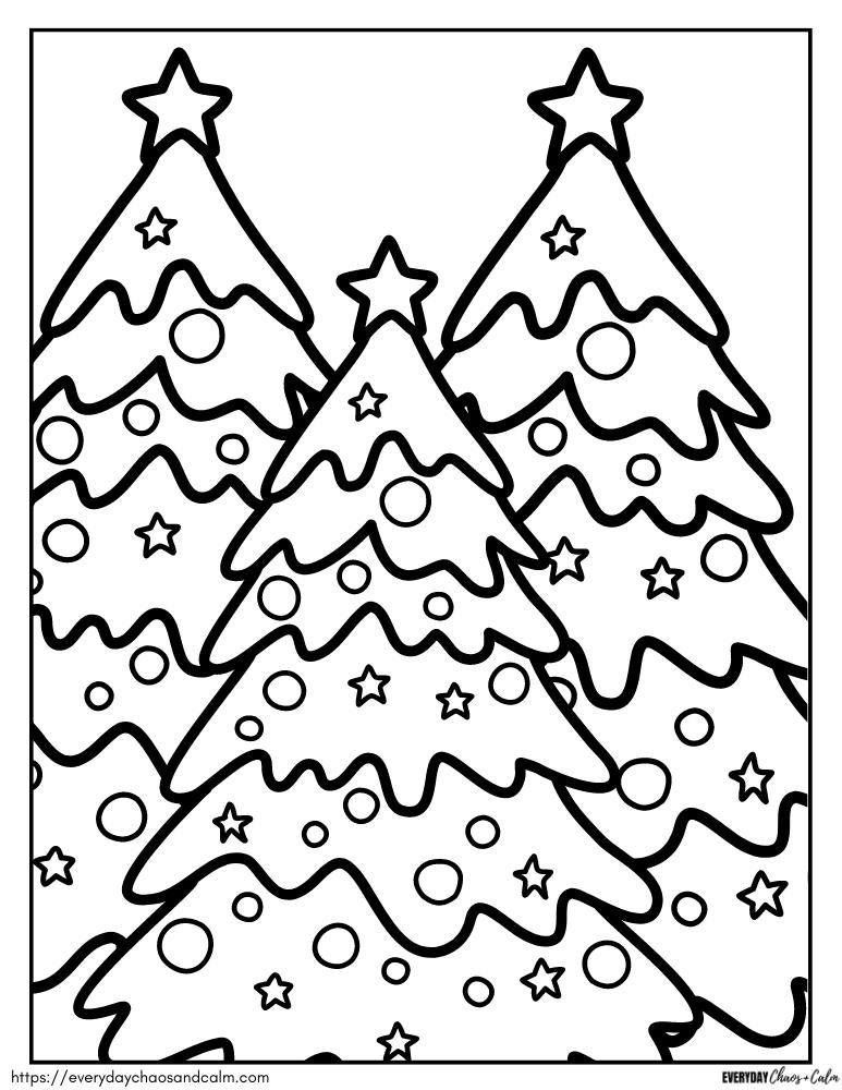 Free christmas tree coloring pages for kids