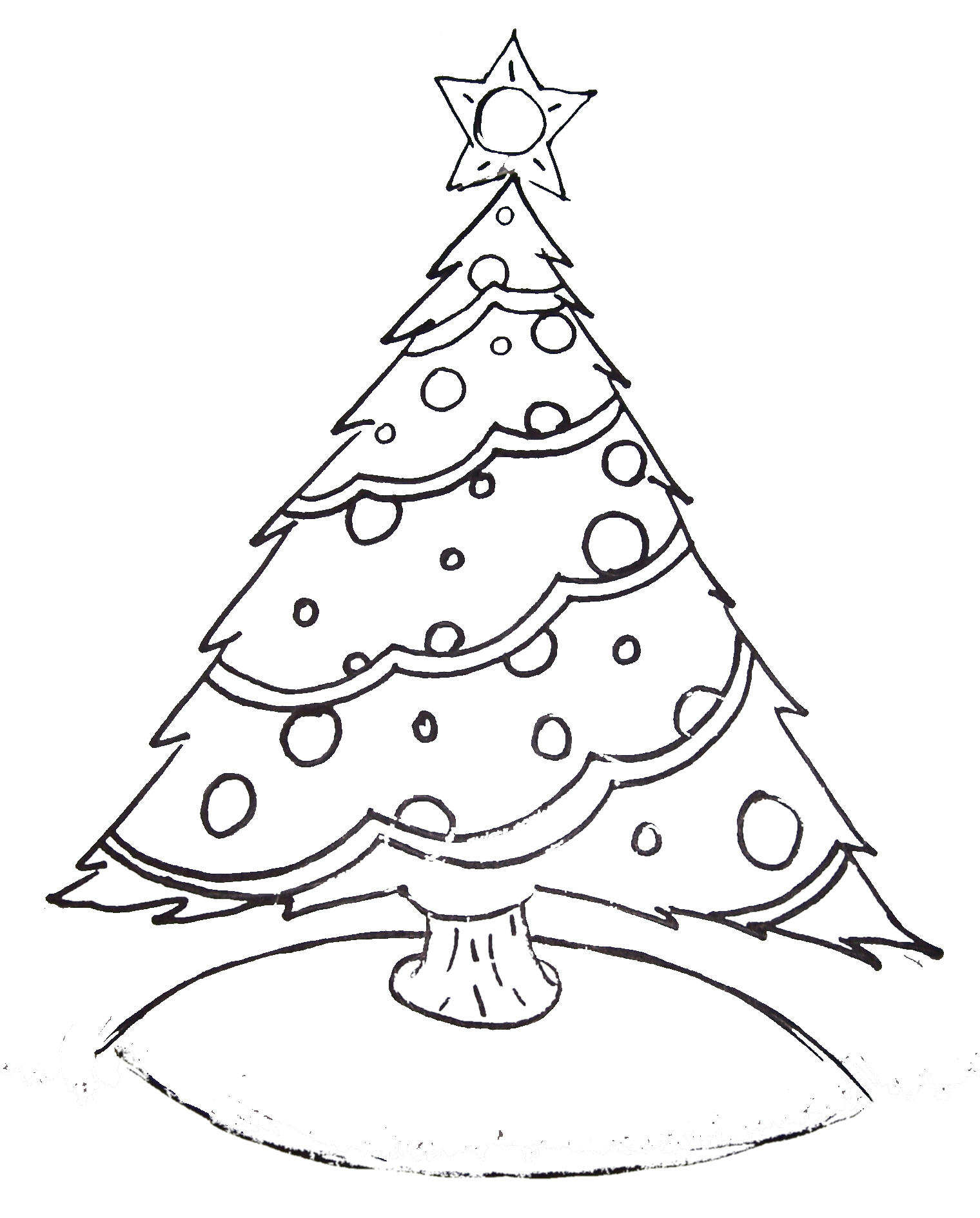 Free printable christmas tree and santa coloring pages