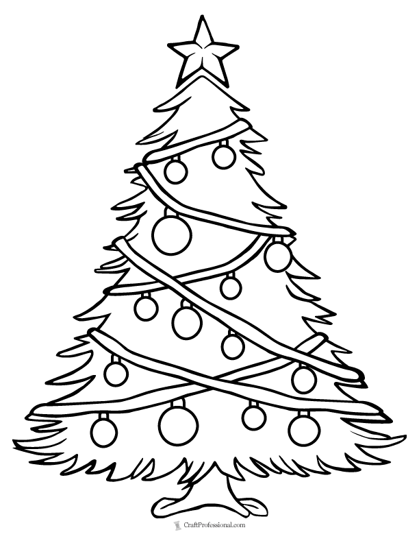 Printable christmas tree coloring pages