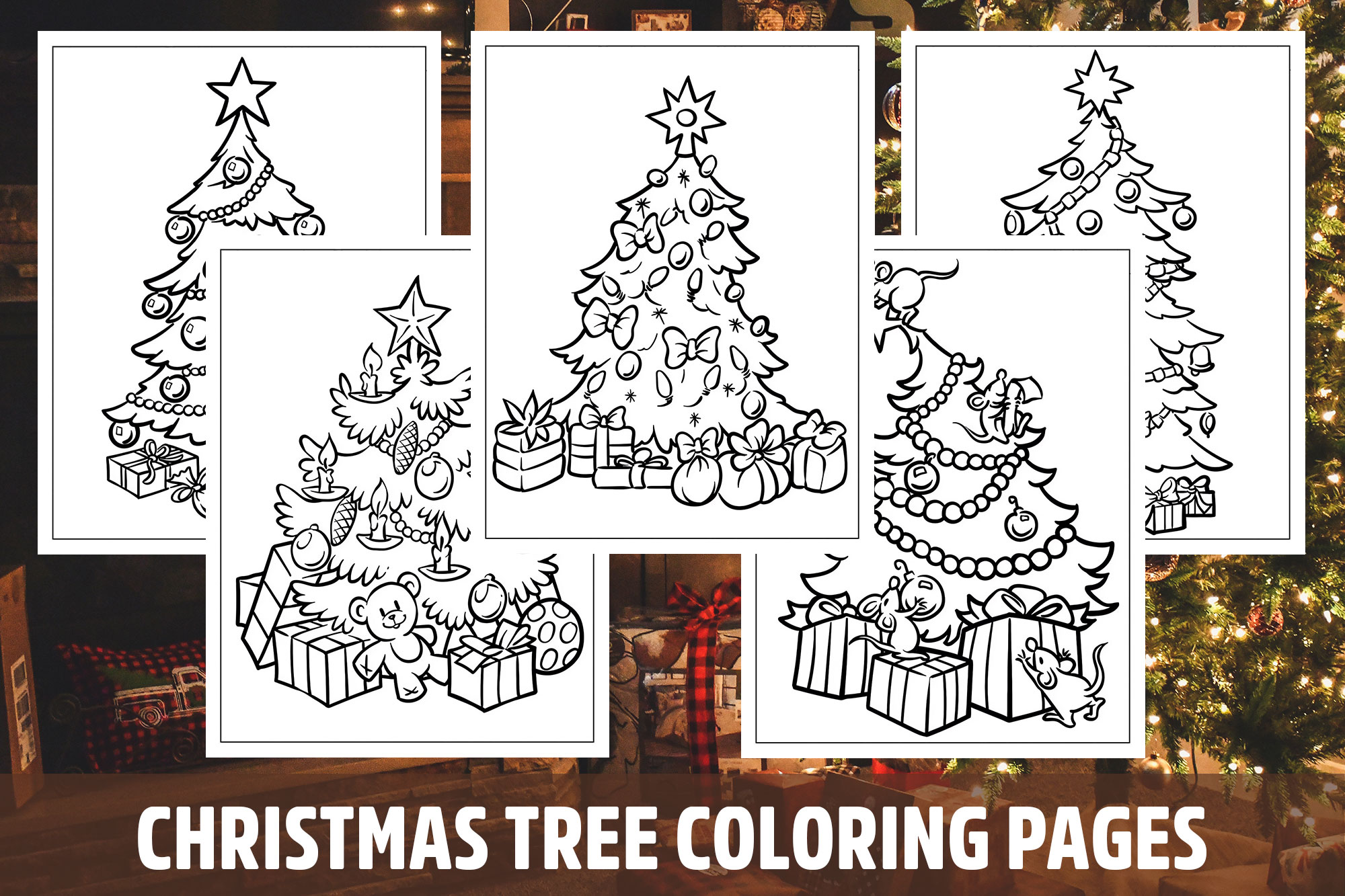 Christmas tree coloring pages for kids girls boys teens birthday school activity made by teachers