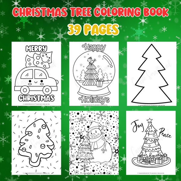 Printable christmas tree coloring book pages â cassie smallwood