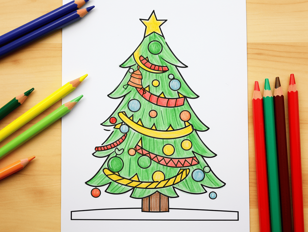 Christmas tree coloring pages free printables