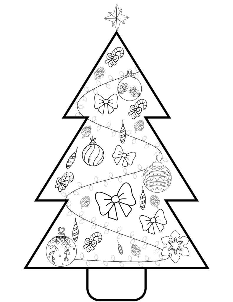 Printable christmas tree coloring pages