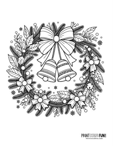 Christmas wreath clipart a festive collection of coloring pages more to deck the halls at