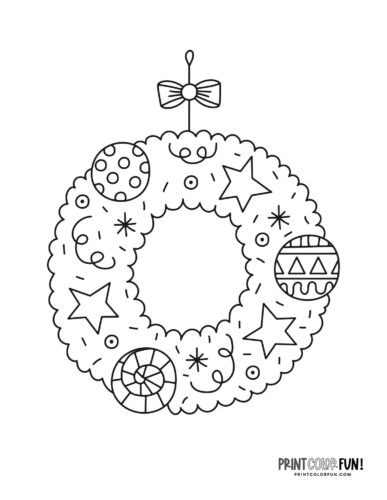 Christmas wreath clipart a festive collection of coloring pages more to deck the halls at