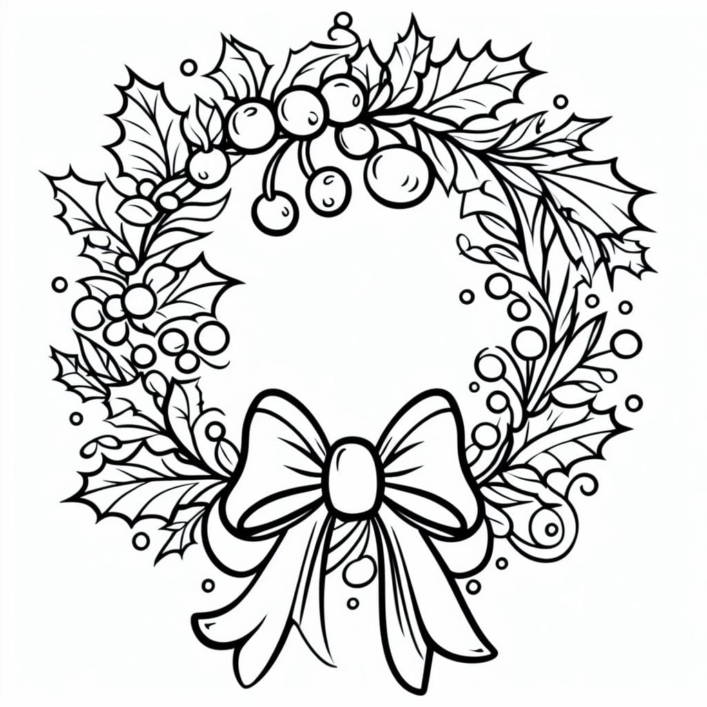 Christmas wreath coloring pages