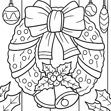 Christmas wreath coloring page for kids toddler december colouring page vector christmas drawing ring drawing kid drawing png and vector with transparent background for free download