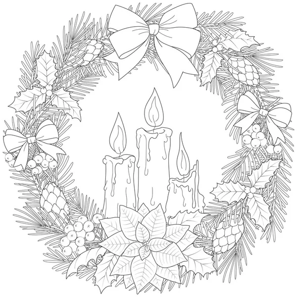 Christmas wreath coloring stock illustrations