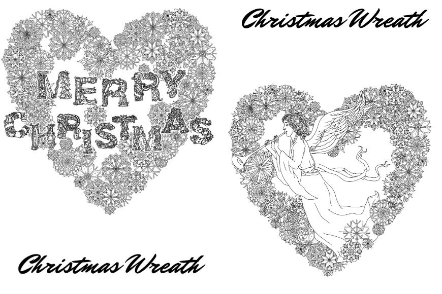 Christmas wreath colouring pages mum in the madhouse