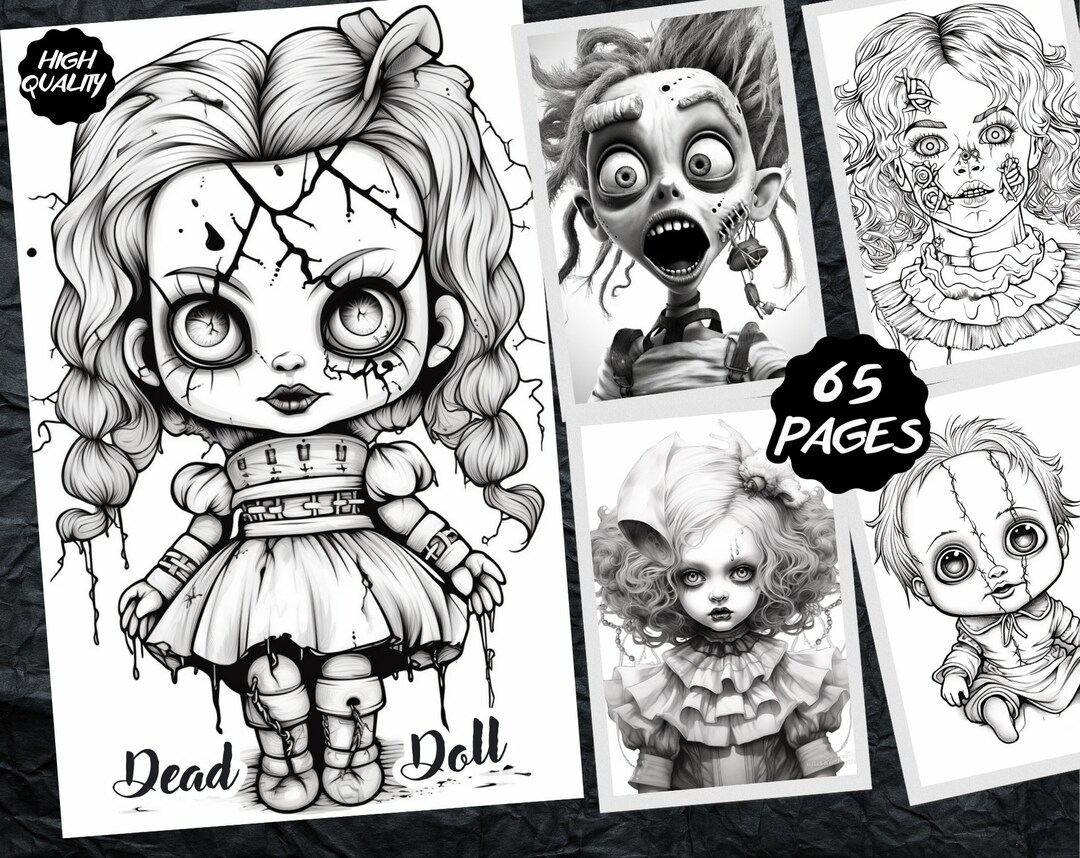 Buy terrifying dolls coloring book a coloring pages with book cover coloring book adult page printable coloring page horror online in india