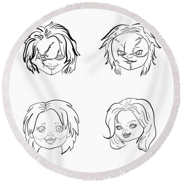 Bride of chucky round beach towels for sale