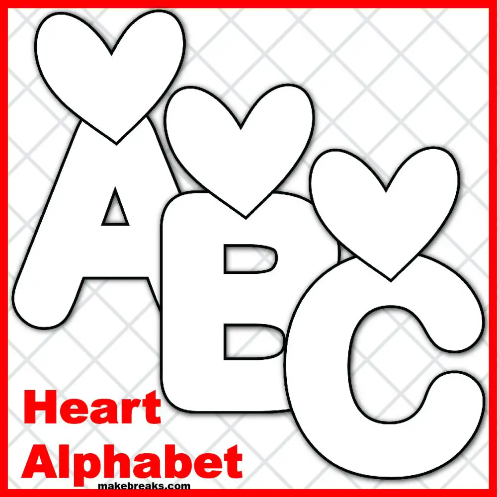 Free heart printable alphabet for valentines day