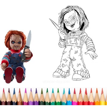 Chucky coloring pages printable coloring page horror chucky pdf