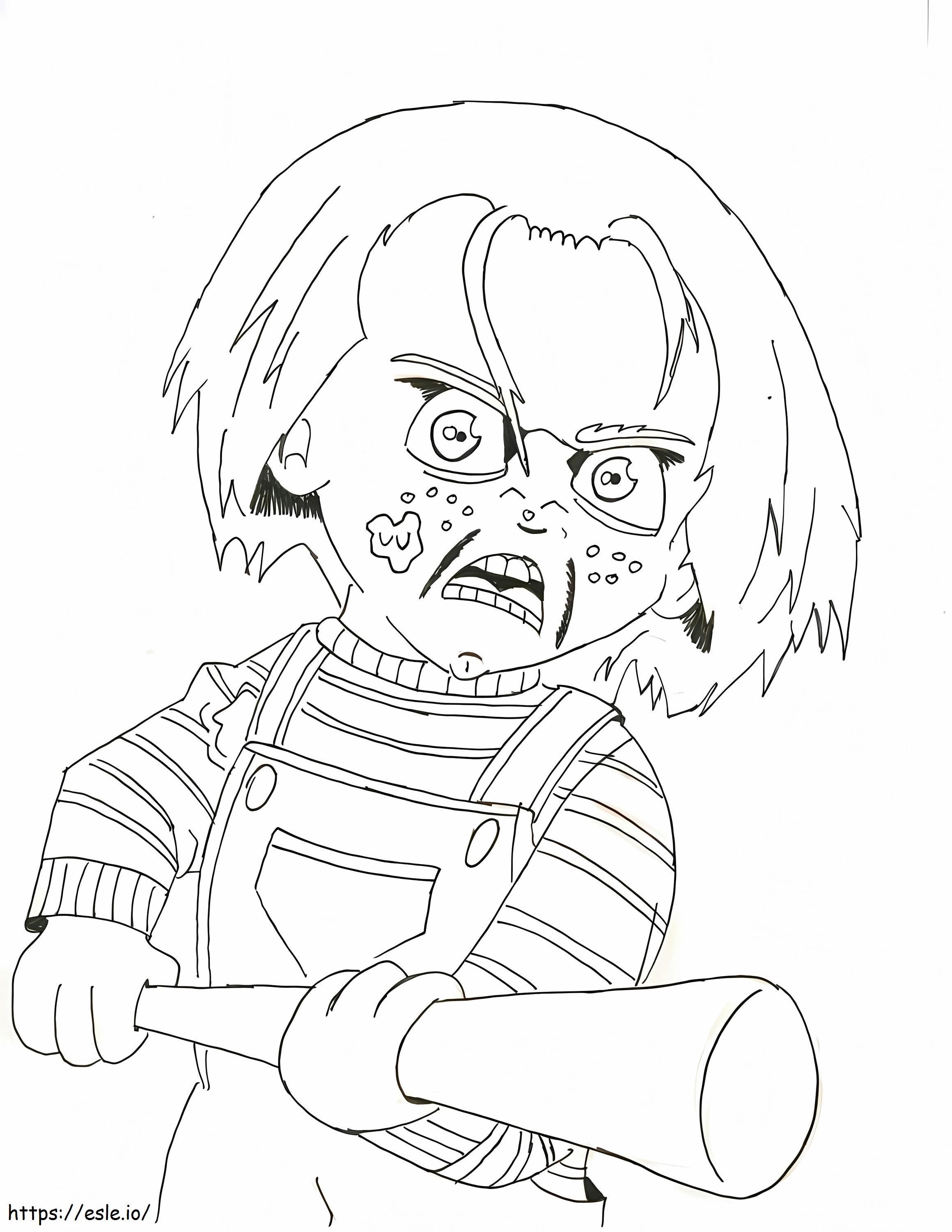 Angry chucky coloring page