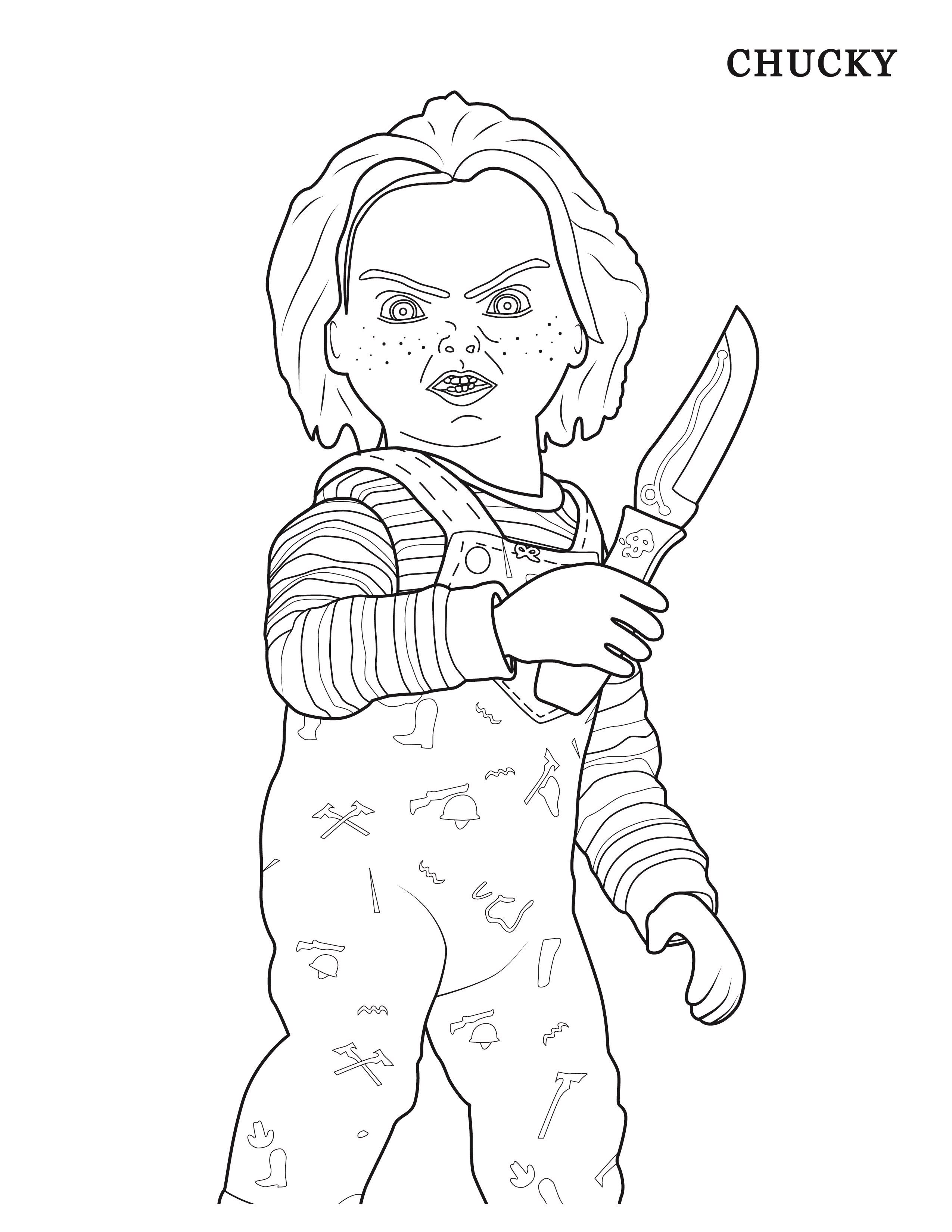 Spooky chucky coloring pages pdf to print